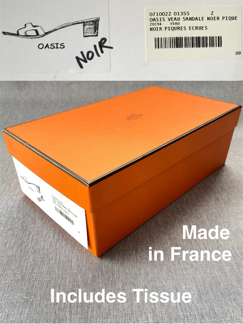 Authentic Hermรจs | Gift Box for Oasis Sandals With Tissue | Decoration